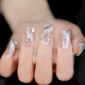 Lace Diamond Flower Design Stickers Nail Art